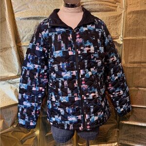 The North Face Women's Ski Jacket - Black and Blue Pattern